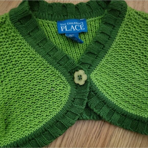 Children's Place Baby Green Knitted Sweater Bolero Jacket - Picture 5 of 7